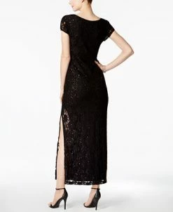 Alternative view of Connected Sequined Lace Column Gown