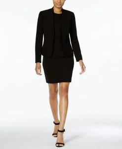 Anne Klein Sales Store 3 Anne Klein Executive Collection Shawl-Collar Sleeveless Sheath Dress Suit, Created For Macy's