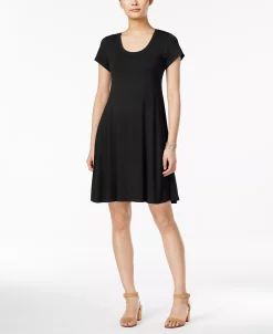 Alternative view of Style & Co Women's Short-Sleeve A-Line Dress, Created For Macy's