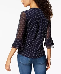 Alternative view of Charter Club Women's Printed Pintuck Top, Created For Macy's